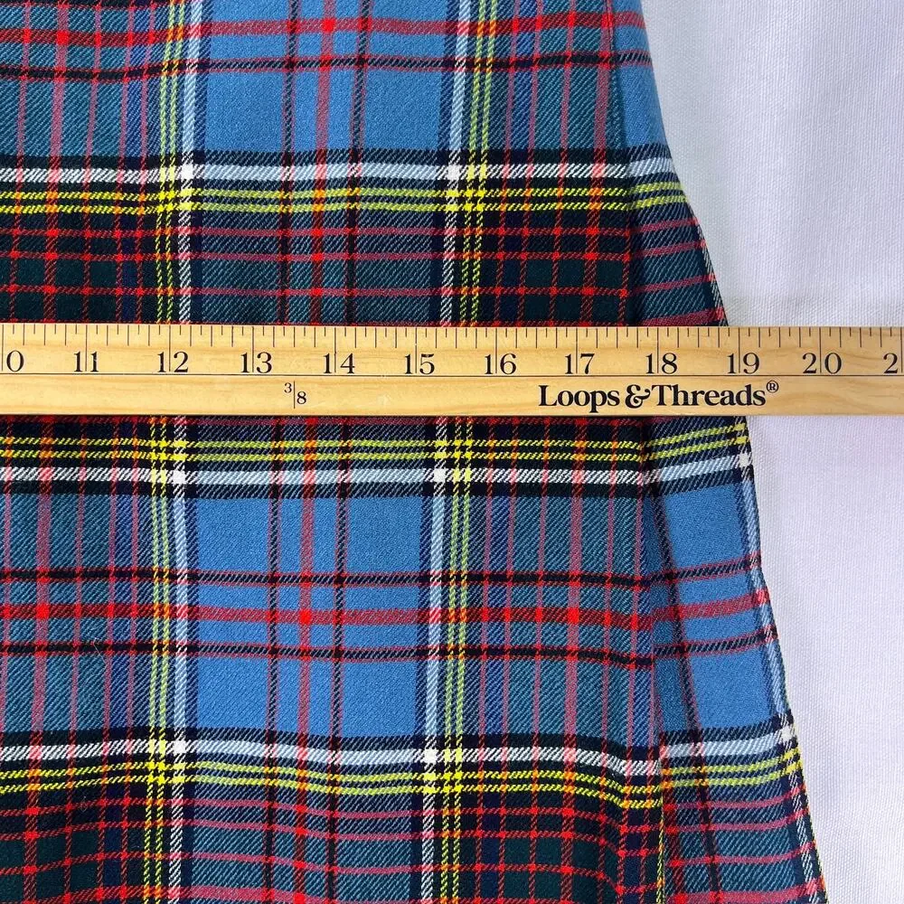 Vintage The Scotch House Women XS Anderson Tartan Kilt Skirt Pleated Wrap Buckle